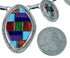 Sterling Silver Multicolor Link Necklace Earrings Set Jewelry PX37805